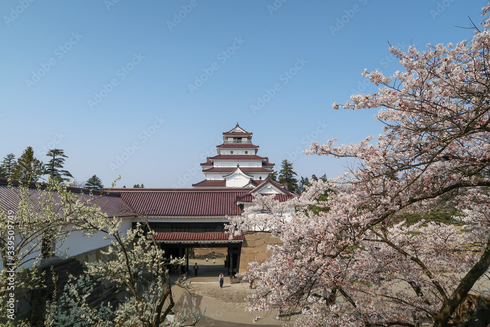 会津若松鶴ヶ城　春の風景