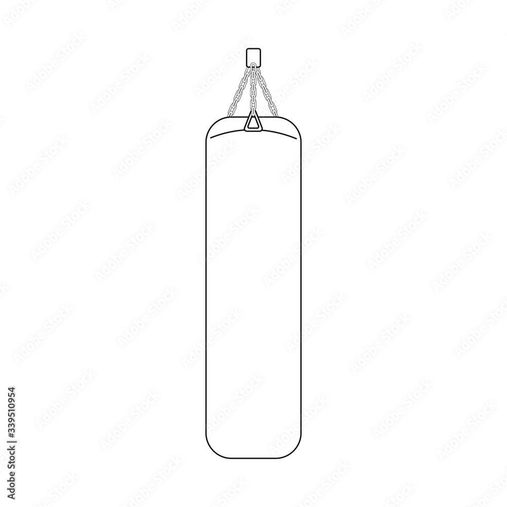 punching bag to train boxing sport. illustration for web and mobile design.