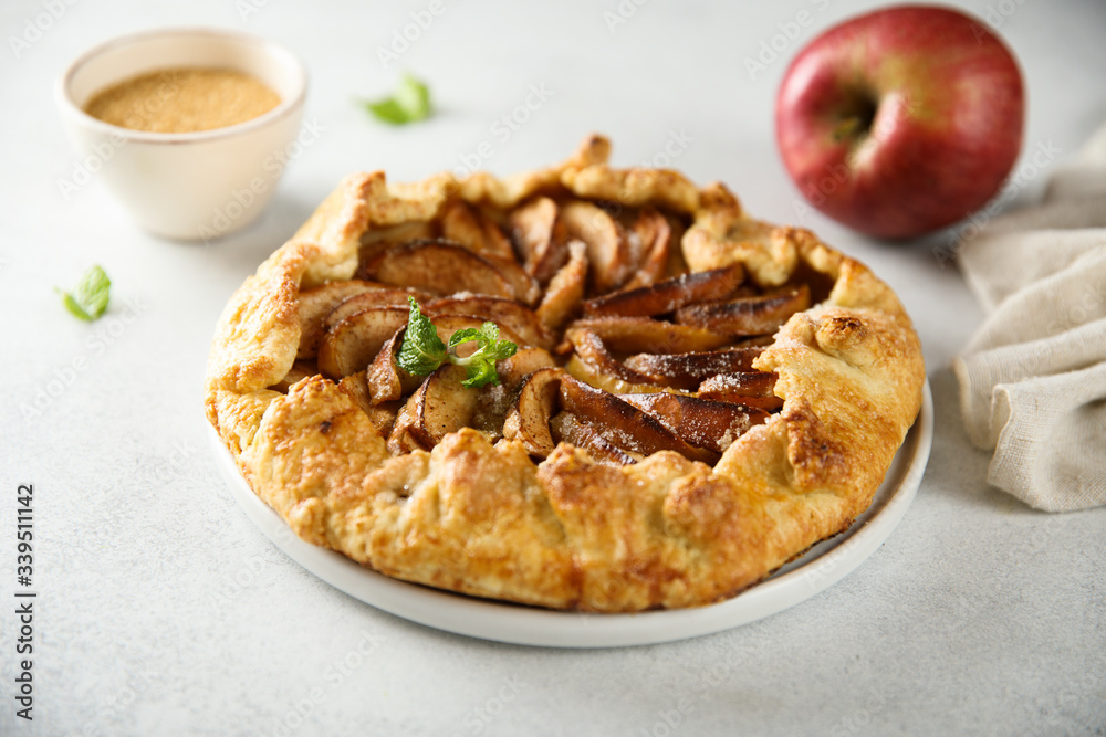 Homemade apple pie with cinnamon Homemade apple pie with cinnamon