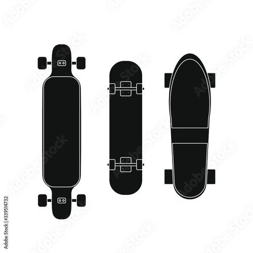 different types of skateboards. illustration for web and mobile design.