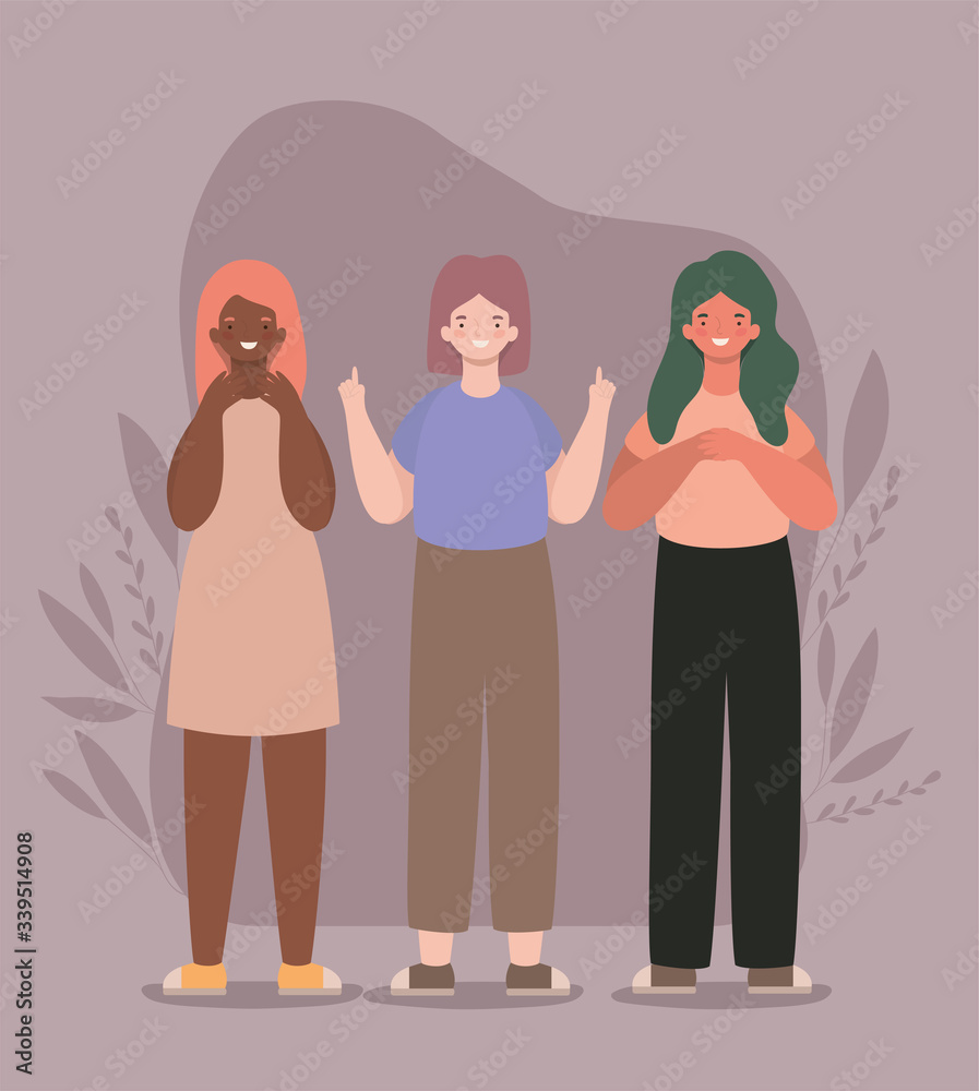 Girls cartoons avatars vector design Girls cartoons avatars vector design