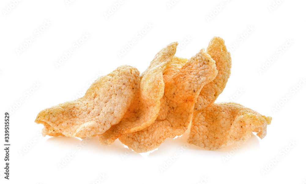 Fish crackers on white background