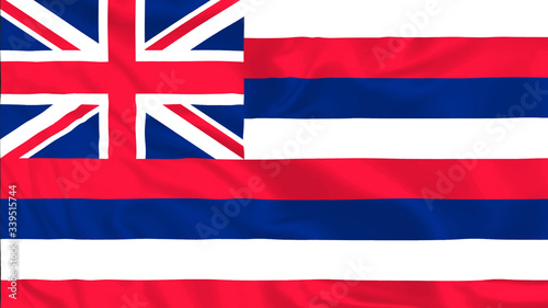 Hawaii flag is waving 3D animation. Hawaii  state flag waving in the wind.  flag seamless loop animation. 