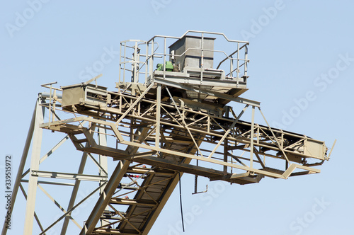 Part of a conveyor belt of a sand extraction installation In Nijmegen, Netherlands