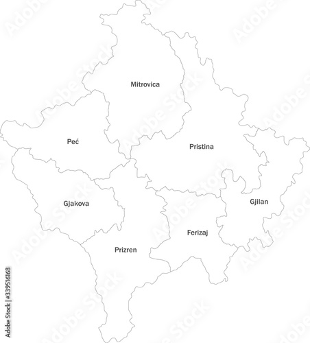 Kosovo political map with name labels. Perfect for business concepts  backgrounds  backdrop  sticker  label  poster  chart and wallpaper.