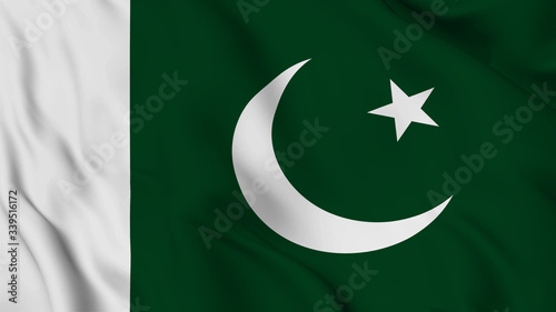 Pakistan flag is waving 3D animation. Pakistan flag waving in the wind. National flag of Pakistan. 