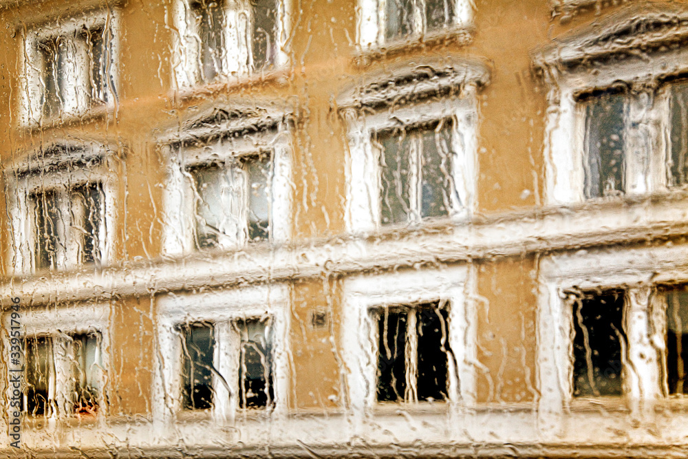 Melancolica view of windows view through wet glasses Melancolica view of windows view through wet glasses