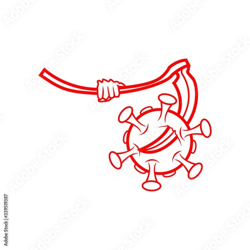 sickle ghost coronavirus illustration design