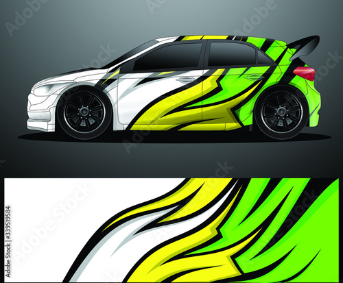 Rally car decal graphic wrap vector  abstract background