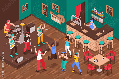 Music Bar Isometric Illustration