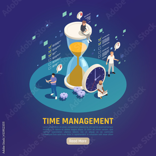 Time Management Isometric Composition 