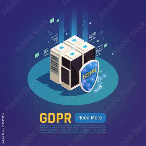Isometric GDPR Protection Background