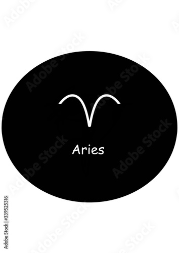 Aries zodiac sign. Aries icon. Esoterics. Astrology.