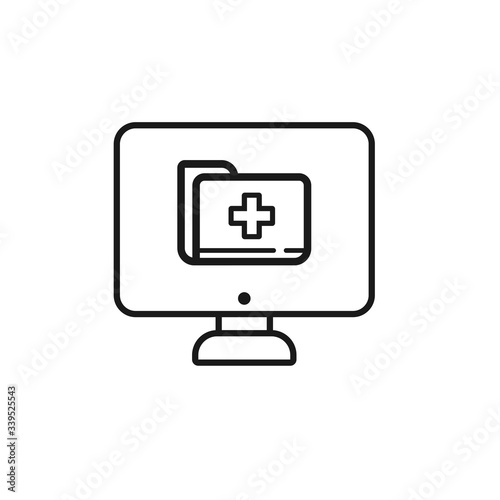 Online medicine. Vector icon isolated on white background.
