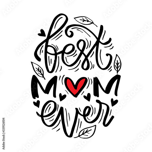 Canvas-taulu Best mom ever typography poster as card, vector, social media post