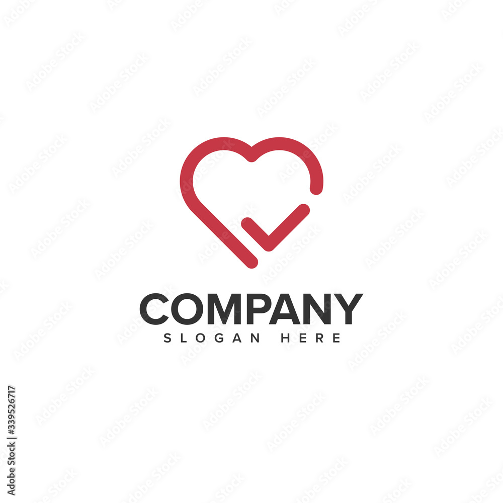 Love Check logo vector design