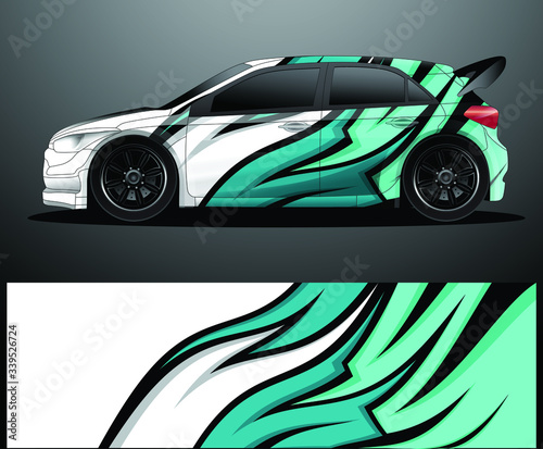 Rally car decal graphic wrap vector  abstract background