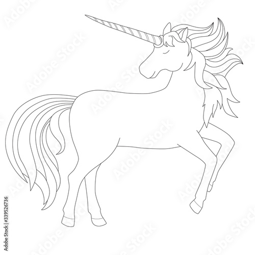 antistress coloring page with unicorn