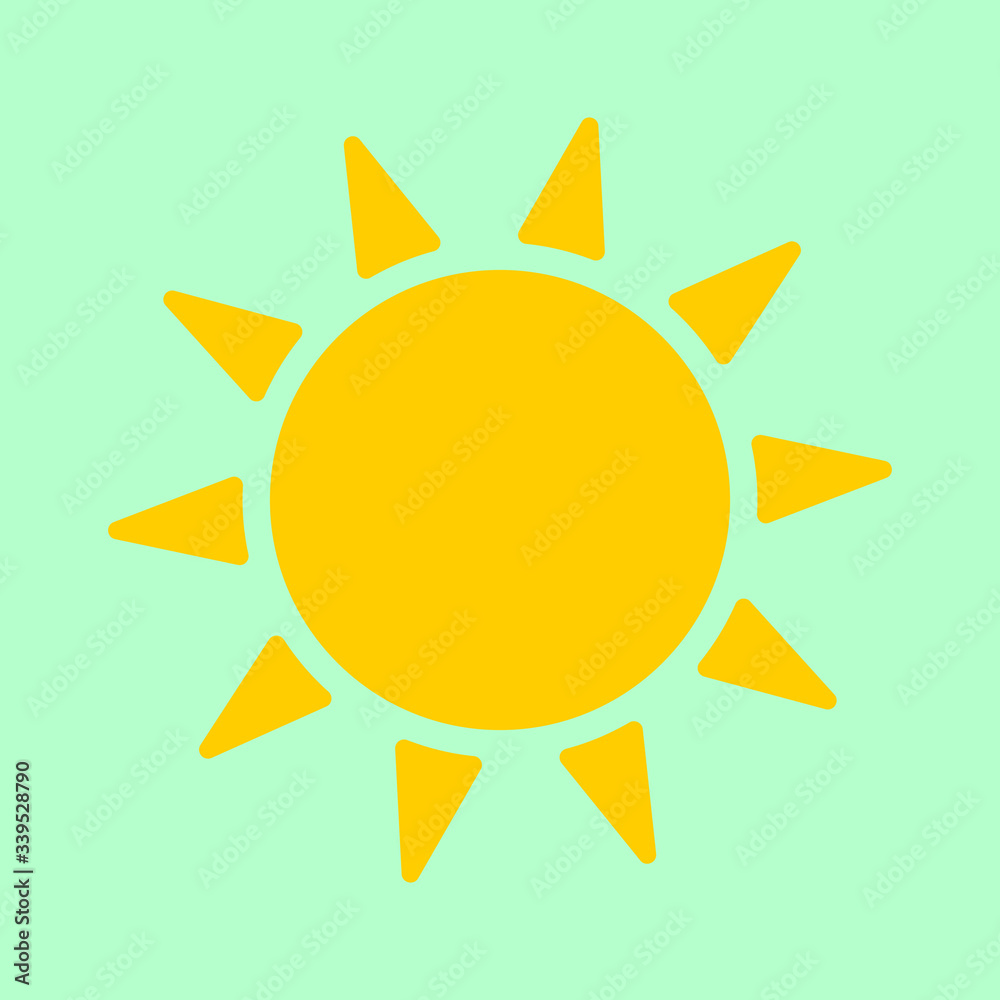 Sun icon, flat design template, vector illustration Sun icon, flat design template, vector illustration