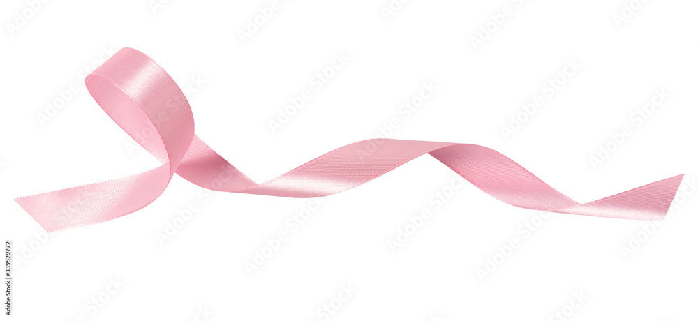 A pink ribbon isolated on a white background with clipping path. A pink ribbon isolated on a white background with clipping path.