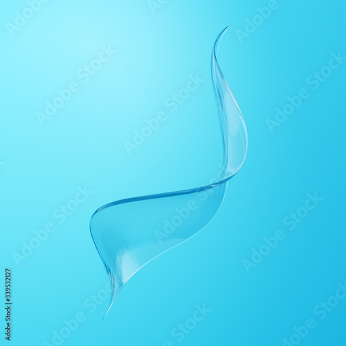 3D computer rendering of a glass twist against plain background
