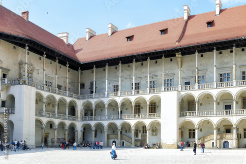 View of the courtyard of Wawel Castle on Wawel Hill