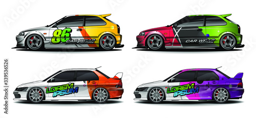 Car wrap graphic racing abstract strip and background for car wrap and vinyl sticker - Vector 