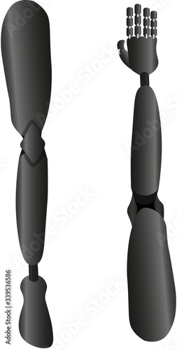 Set of prostheses for arms and legs. Disabilities. Traumatology and orthopedics. New opportunities. Medical facilities.