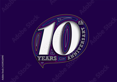 10th Years Anniversary Celebration Vector Design.