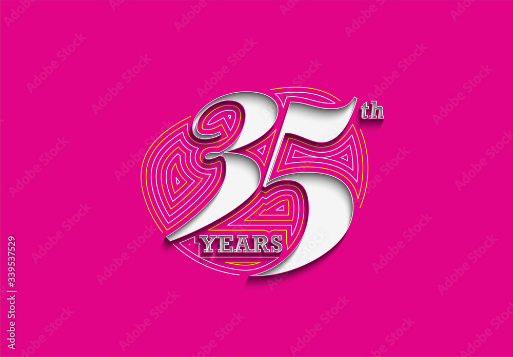 35th Years Anniversary Celebration Vector Design. 35th Years Anniversary Celebration Vector Design.