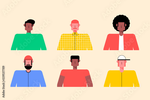 Diseño de personaje masculino plano aislados modernos