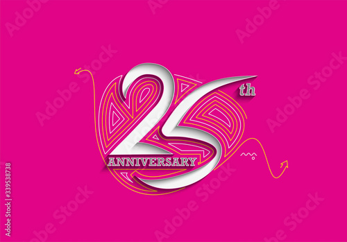 25th Years Anniversary Celebration Vector Design.