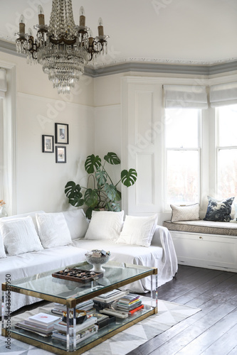 Living room decor in period property 