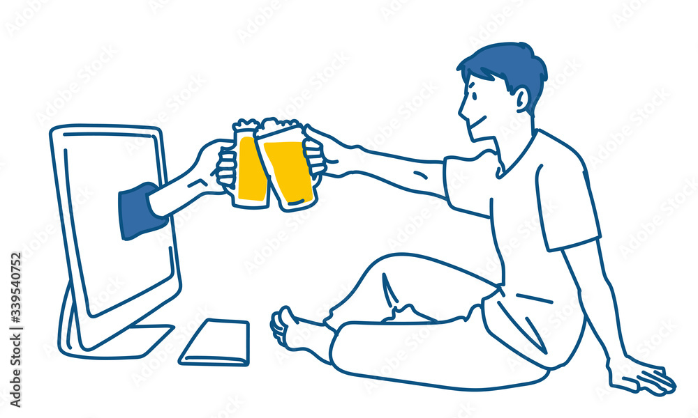 オンライン飲み会のイラスト Stock Vector Adobe Stock オンライン飲み会のイラスト Stock Vector Adobe Stock