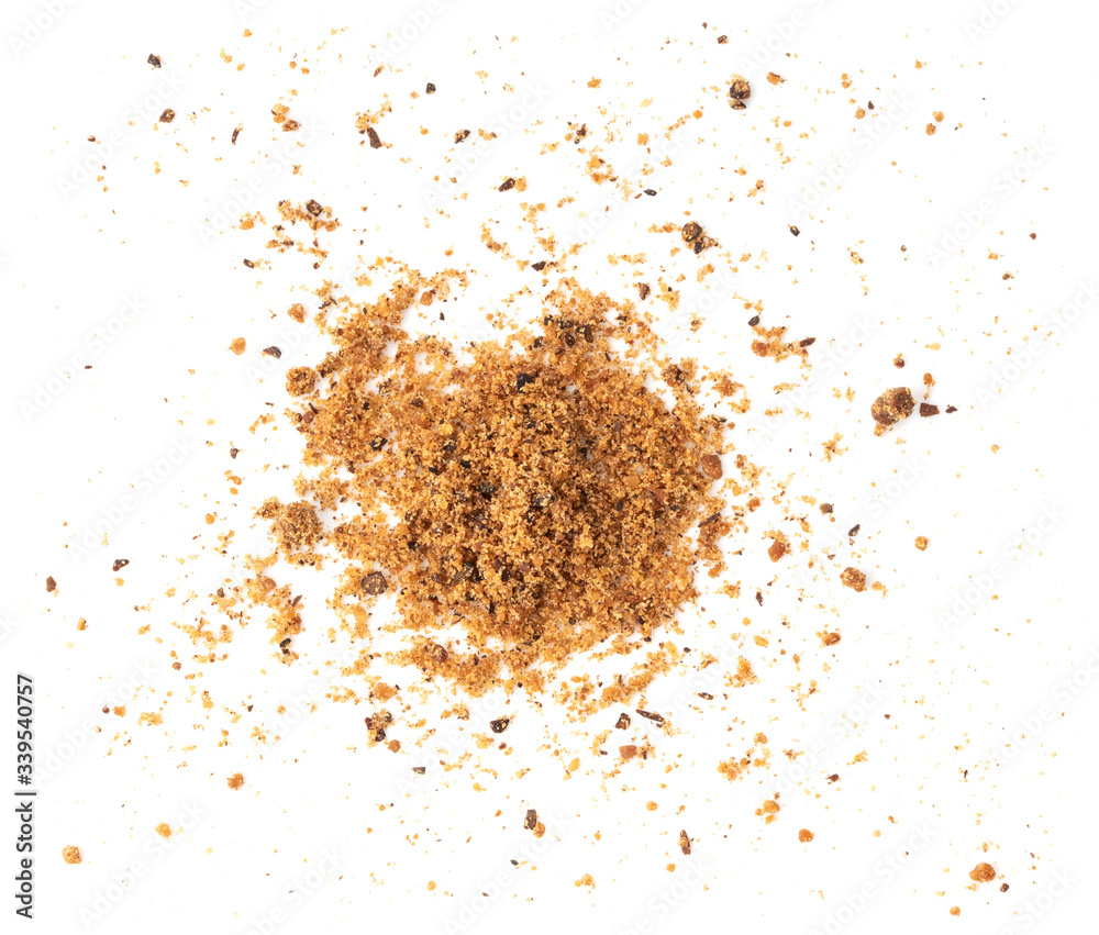 Nutmeg powder isolated on white background Nutmeg powder isolated on white background