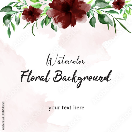 Modern Watercolor Floral Background Vector 