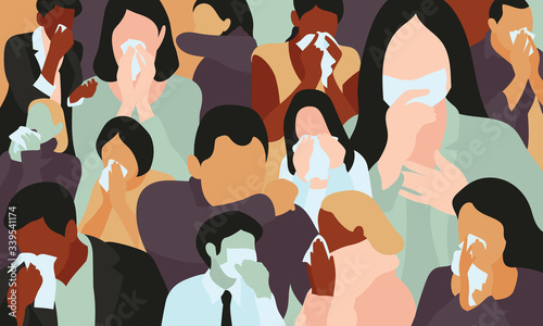 People in the coronavirus outbreak. Vector illustration.