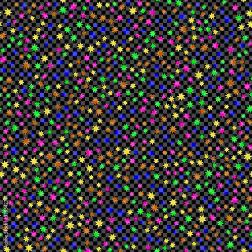 Wallpaper Mural Multicoloured simple flat style light star flares seamless texture. Vector illustration Torontodigital.ca