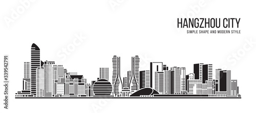 Canvas Print Cityscape Building Abstract Simple shape and modern style art Vector design - Ha
