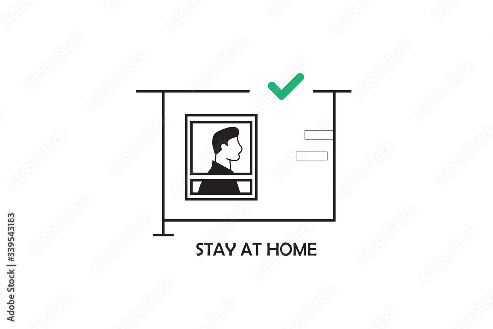 Fototapeta premium Stay Home - Protect yourself and Others - coronavirus alert prevention sign icon. Stay home coronavirus awareness quarantine and social distancing measures to prevent virus spread sign