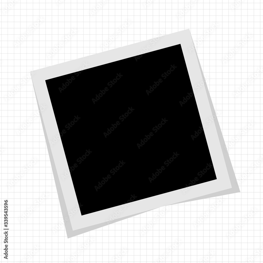 Black and white photo frame with shadows isolated on white background. Vector illustration - Vector Black and white photo frame with shadows isolated on white background. Vector illustration - Vector