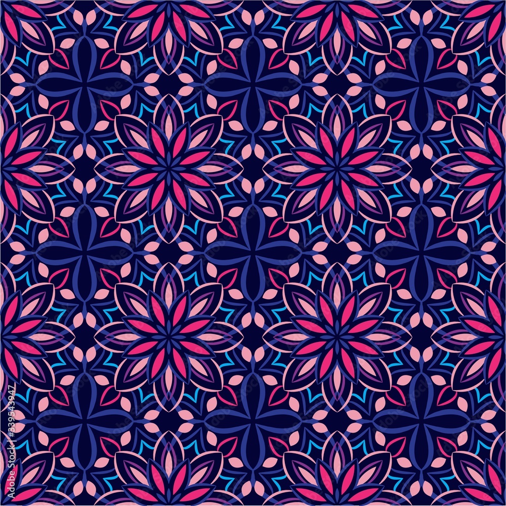 Abstract background ornament illustration. Vector textile print for bed linen, jacket, package design, fabric and fashion concepts. Seamless pattern with flowers Abstract background ornament illustration. Vector textile print for bed linen, jacket, package design, fabric and fashion concepts. Seamless pattern with flowers