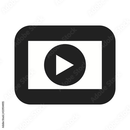 Play Video icon. Flat style. Movie. Vector illustration