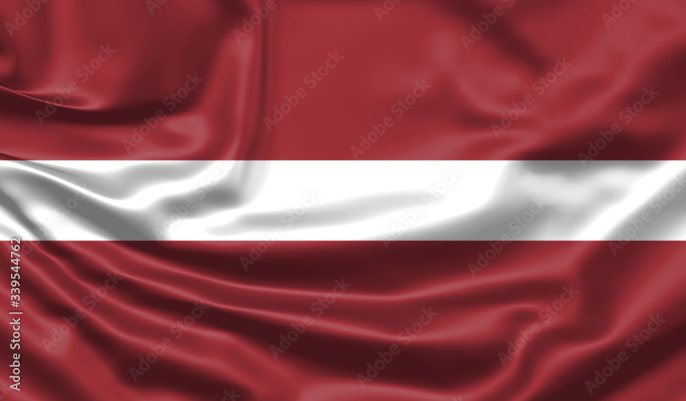 Fototapeta premium Realistic flag. Waving flag of the country of the European Union. 3d illustration