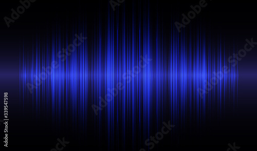 Sound waves oscillating dark blue light