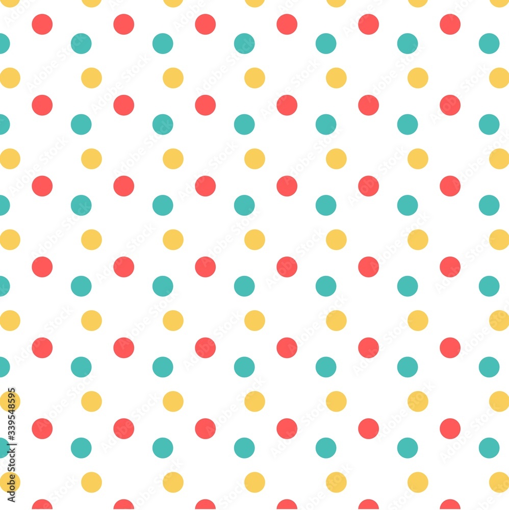 Vector, seamless polka dot pattern, background. Vector, seamless polka dot pattern, background.