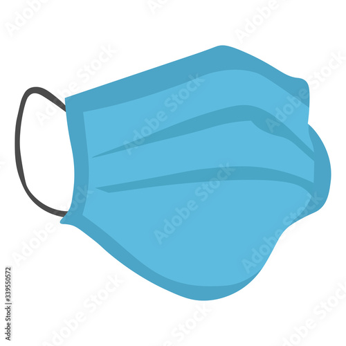 Medical mask in flat style isolated on white background. Vector