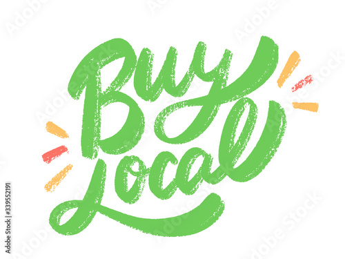 Buy local. Vector lettering.