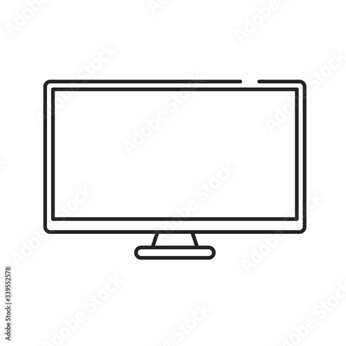 TV display black line icon. Electronic device. Pictogram for web page, mobile app, promo. Editable stroke