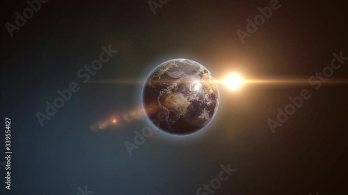 Earth rotation |  zoom in animation

